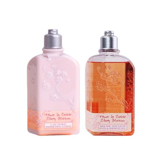 欧舒丹白樱花沐浴露身体乳套装（250ml+250ml）新旧包装随机发 礼盒礼袋 商品图4