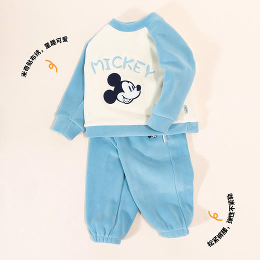 迪士尼童装男童双面奥粒绒潮酷帅气米奇儿童保暖卫衣套装ZD3DT019 商品图4