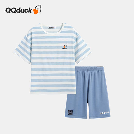 【凉感家居套】【120-160】【QQduck可可鸭】男童夏款条纹家居服套装 商品图6