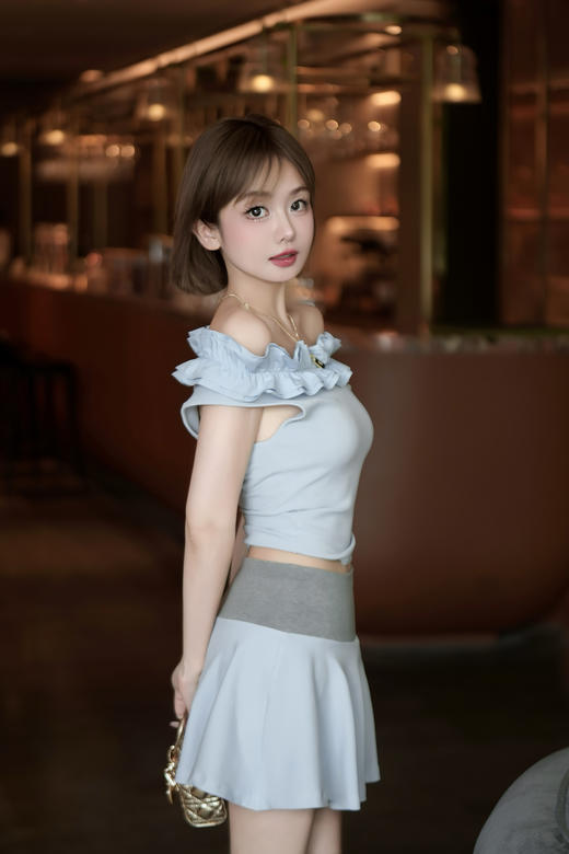 清仓捡漏  LINCHAOZHANG私服定制系列  LC240501荷叶边上衣LQ240321 腰封半裙 商品图5