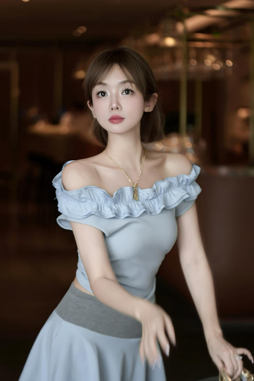 清仓捡漏  LINCHAOZHANG私服定制系列  LC240501荷叶边上衣LQ240321 腰封半裙 商品图4