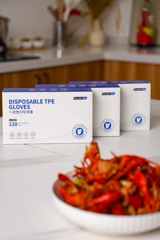 【Grarey 格瑞亚 一次性TPE加厚手套】29.9元到手330枚❗️一只不到0.1毛钱❗️ 1盒110枚✅防污✅防油✅耐磨✅加厚 🔻加厚款，单只1.8g 商品图2