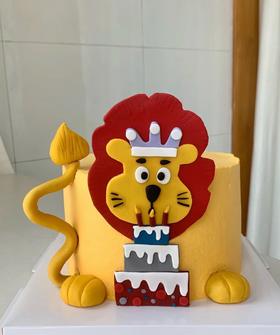 【臻品系列】---提前6小时预定【  平面翻糖牌小狮子许愿】星座生日蛋糕