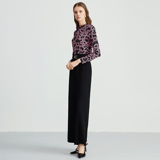 EITIE爱特爱秋季新款修身显瘦百搭印花小上衣7513215 商品图5