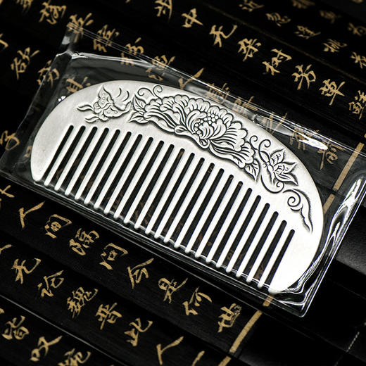 纯银梳子999足银正品足银发梳按摩刮痧 礼物 商品图5