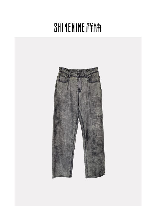 421531698个性水洗直筒牛仔裤 商品图0