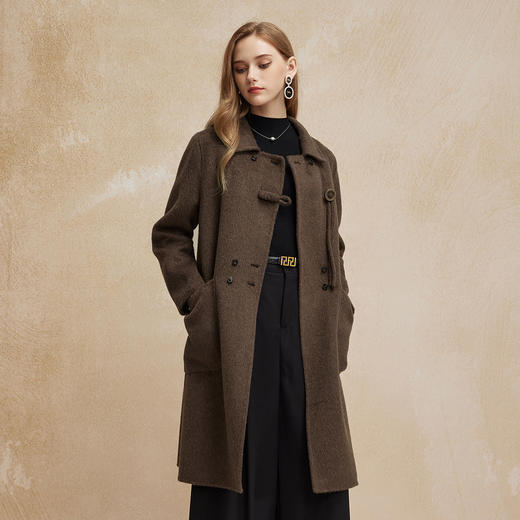 PH9042024新款双面呢中长款简约通勤高端大气羊毛大衣 商品图0