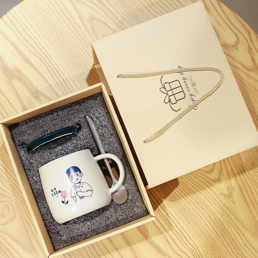 【教师节礼物陶瓷马克杯】送老师礼物 水杯礼盒装 创意高档带盖勺 商品图0