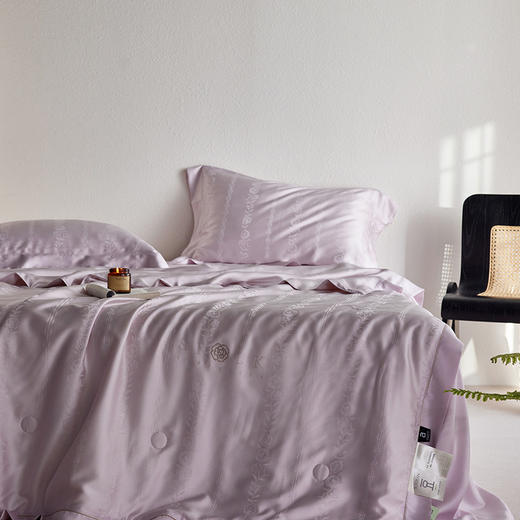 自然醒60支玫瑰情话奥地利天丝提花宽边夏被浪漫轻奢莱赛尔烫钻夏季可水洗薄被四件套TD 商品图5