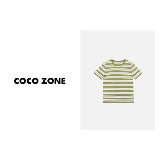 COCOZONE2023新款圆领条纹针织经典短袖T恤上衣23C19003 商品图0