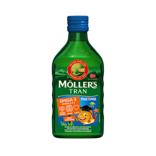 【跨境】挪威Mollers 沐乐思深海鳕鱼肝油DHA 250ml/瓶 柠檬味/苹果味/水果味 青少年学生儿童dha 商品图3