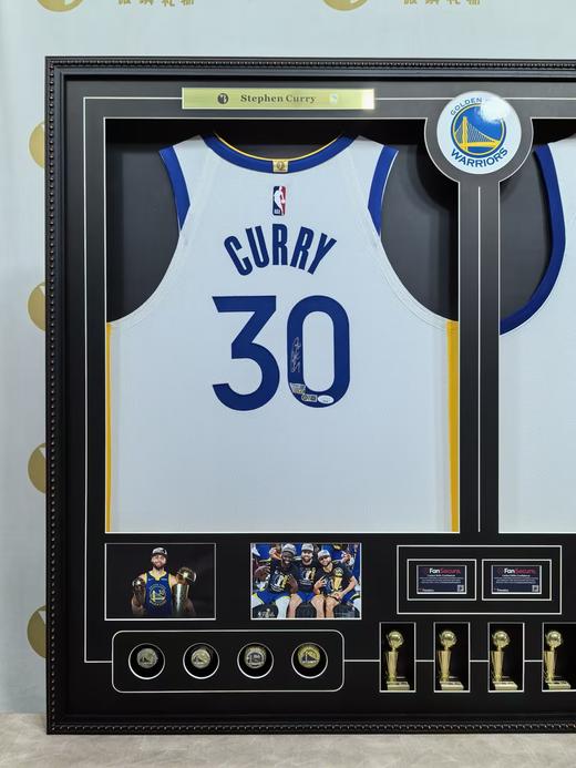 收藏系列 水花兄弟 勇士队白色双装裱 亲笔签名球衣 商品图1