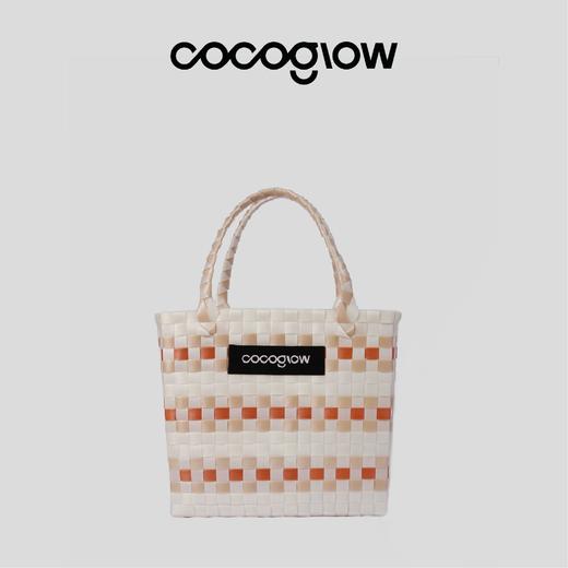 cocoglow·BLOOM_温暖橙花女士手提包手工工艺编织菜篮子中号 商品图0