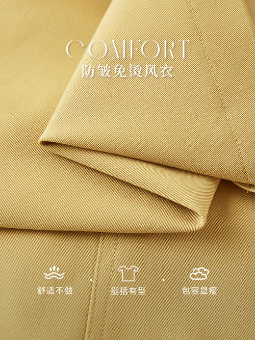 【专属特价】熙世界卡其色风衣女款2025新款春秋流行双排扣小个子中长款大衣 商品图3