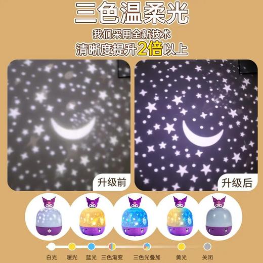 玉桂狗库洛米八音盒音乐星空投影小夜灯PPJ 商品图7