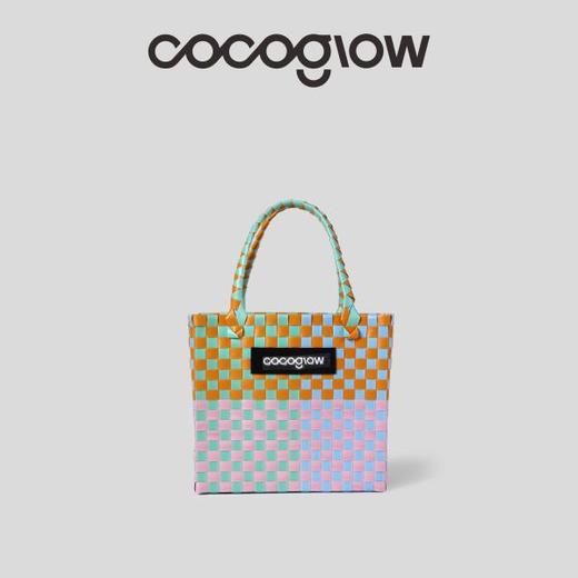 cocoglow·Pinky_Mint_粉色薄荷女士手提包手工工艺编织菜篮子新品中号 商品图0