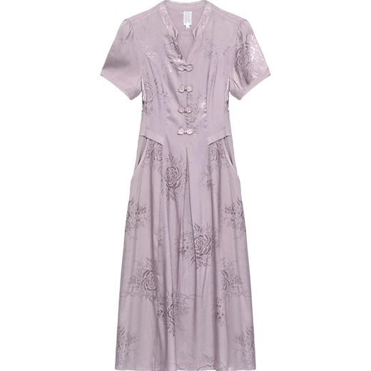 复古盘扣改良旗袍裙QYM-YM-22A8837-Y 商品图4