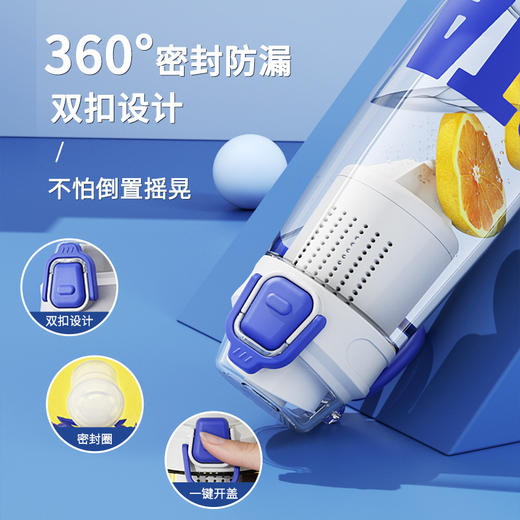高颜值网红塑料水杯大容量直饮带绳简约运动孕妇随手杯弹跳盖耐摔幼儿园开学季学生水杯 商品图1