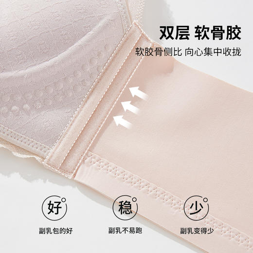 雅黛丽内衣女小胸聚拢显大性感蕾丝文胸无钢圈收副乳调整型胸罩女 商品图3