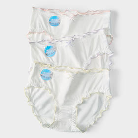 【3条装】A类内裤女100%棉内裆 中腰舒适透气无痕纯色新款三角短裤     芬腾