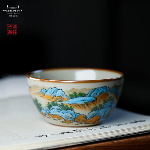 问鼎汝瓷鼎峰柴窑 观月杯（山水） 商品图2