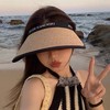 「9.9到手！3色可选」空顶uv防晒帽女夏防紫外线大帽檐沙滩遮阳草帽骑车遮脸太阳帽配饰 商品缩略图2
