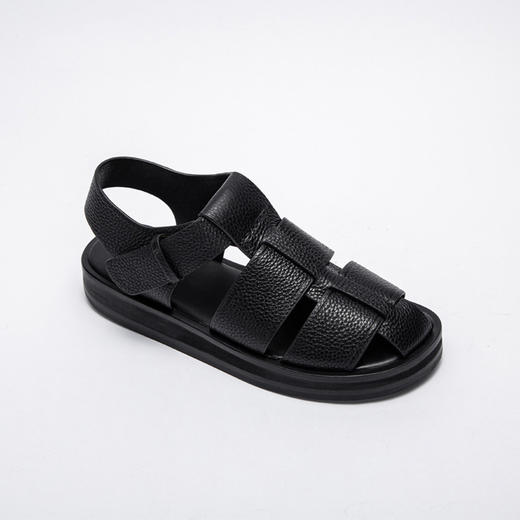 CHCH2024夏季女鞋包头真皮平底猪笼鞋复古缕空编织罗马鞋女鞋 商品图3