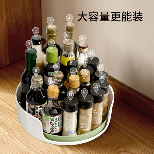 FaSoLa可旋转调料置物架厨房台面多功能托盘油盐酱醋调味料收纳架 商品图2