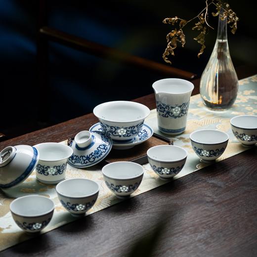 富玉 景德镇玲珑瓷手绘茶具组合盖碗茶具 宝莲盖碗茶具 商品图3
