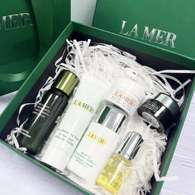 【Lamer海蓝之谜全家福组合礼盒装】Lamer精粹水30ml*防晒霜20ml*绿眼霜5ml*洁面乳30ml*精华油5ml*面霜7ml SL