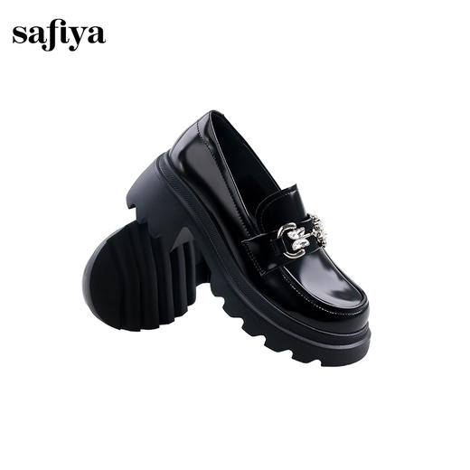 Safiya/索菲娅2024秋学院风蝴蝶钻扣百搭轻便增高JK乐福小皮鞋 SF43112069 商品图4