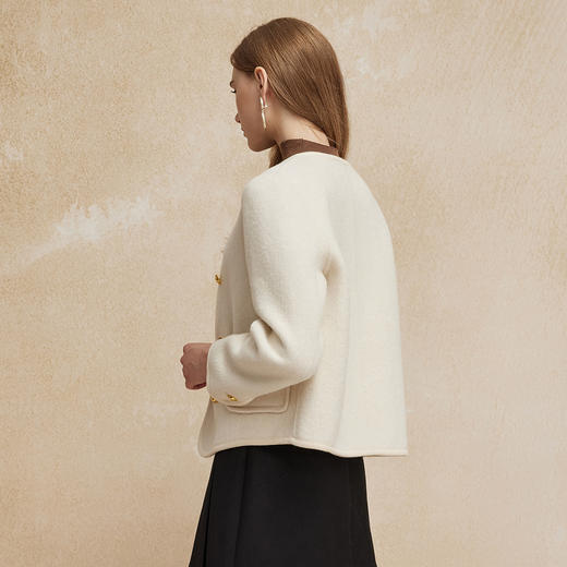 PH9152024新款双面呢小香风系列时尚减龄短款小个子箱型女式大衣 商品图1