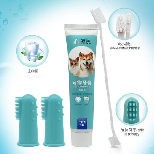 清新伙伴薄荷味牙膏套装宠物狗猫咪牙刷清新口腔猫咪用品 商品图4