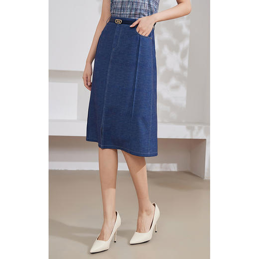 乔万尼牛仔裙新款a字裙休闲减龄EM2D870 商品图1