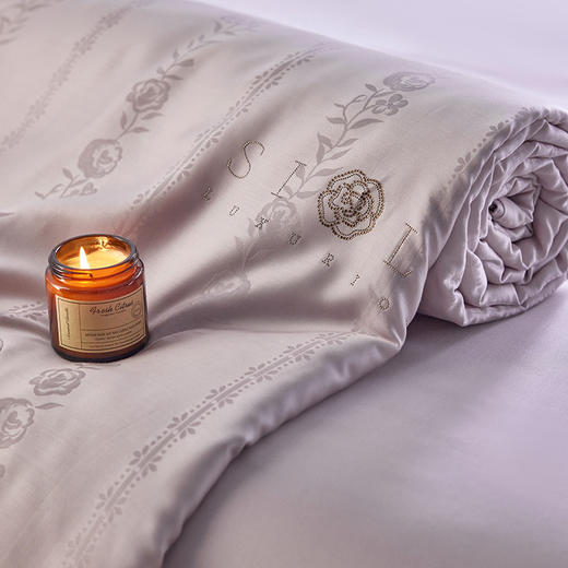 自然醒60支玫瑰情话奥地利天丝提花宽边夏被浪漫轻奢莱赛尔烫钻夏季可水洗薄被四件套TD 商品图12