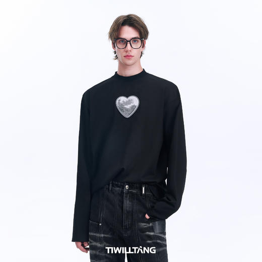 TIWILLTANG启世录“焕域心启”休闲白色圆领卫衣宽松长袖T恤上衣 商品图2