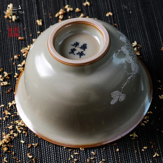 问鼎汝瓷鼎峰柴窑正德盖碗 （白描）（绣球花）（缺货） 商品图3