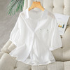 雀说波点纯棉衬衫女五分袖新款宽松休闲翻领上衣小衫AL25003 商品缩略图2