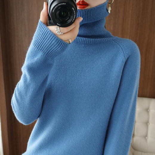 秋冬高领打底衫女款羊毛针织衫高级柔软时尚百搭SZ2724 商品图1