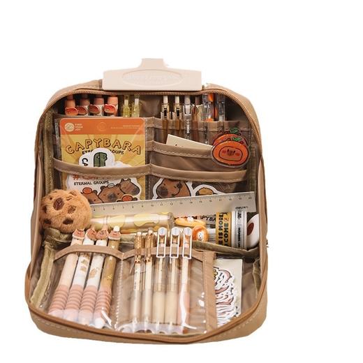 【一袋搞定所有文具！高颜值ins简约文具盒】耐磨耐脏，内置多层收纳，可容纳100+中性笔，中/小学生高级感铅笔盒，开学季好物特选L 商品图4