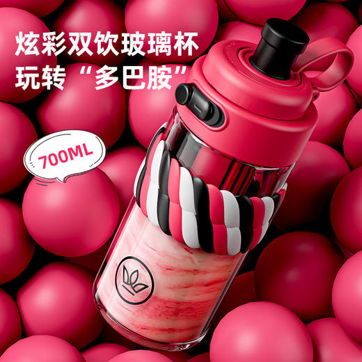 夏季大容量高硼硅玻璃杯子女生高颜值双饮茶水分离吸管杯男随手杯幼儿园开学季学生水杯 商品图1