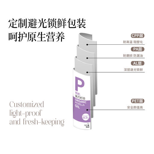 晟麦小袋油系列~食用油有机紫苏籽油5ml*21袋/盒 商品图4