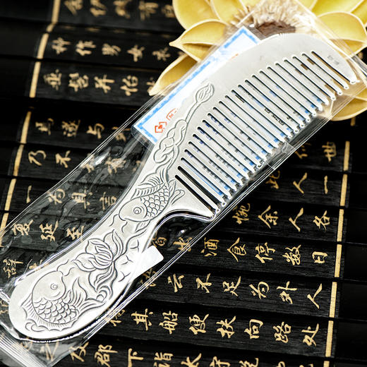 纯银梳子999足银正品足银发梳按摩刮痧 礼物 商品图4