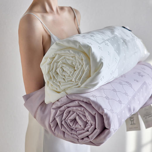 自然醒60支春涧奥地利天丝提花镂空夏被A类母婴大豆莱赛尔空调被四件套简约可机洗丝滑TD 商品图13