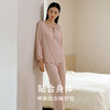 【深睡眠蚕丝睡衣】真丝睡衣针织长袖衣裤套100%桑蚕丝家居服女金三塔  YZFEC201 商品缩略图3