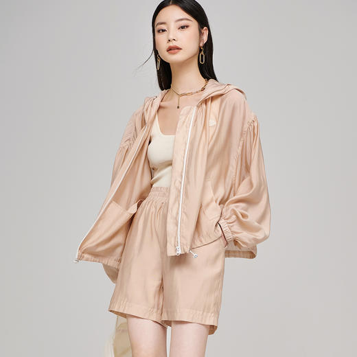 芳外【莱赛尔连帽防晒卫衣套装】春夏轻薄防晒空调休闲女式套装 商品图3