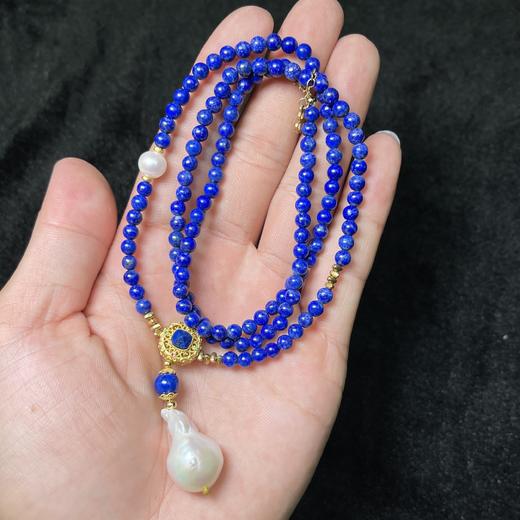 玉美人菲菲HZ/S925青金石项链约4mm 商品图0