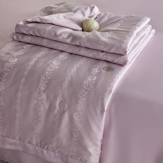 自然醒60支玫瑰情话奥地利天丝提花宽边夏被浪漫轻奢莱赛尔烫钻夏季可水洗薄被四件套TD 商品图11