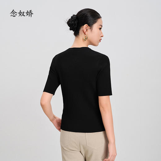 【商场同款】CJKJ314 “醋纤针织衫”   经典H廓形上身自然收身 雅致小圆领 对称贴袋设计好穿显瘦 三色常穿色 职场休闲搭配基础单品 商品图5