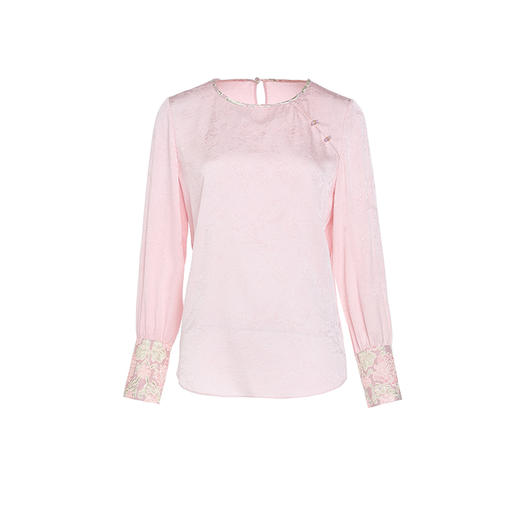 乔万尼真丝衬衫19mm提花缎面国风桑蚕丝上衣EM2C927 商品图4